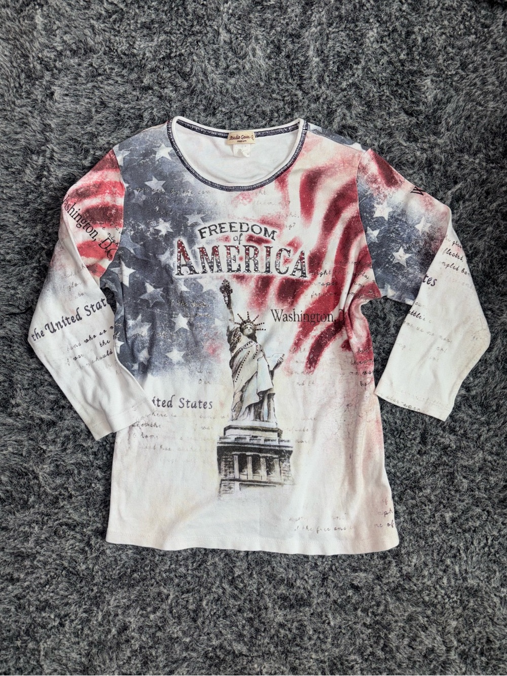 90s Studio Gem Q American flag shirt